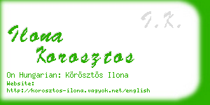 ilona korosztos business card