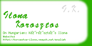 ilona korosztos business card